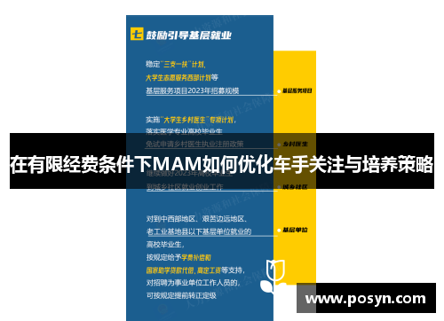 在有限经费条件下MAM如何优化车手关注与培养策略 在有限经费条件下MAM如何优化车手关注与培养策略